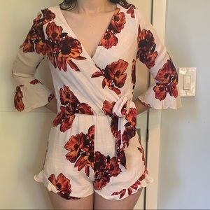 Free People Fall Floral Romper XS
